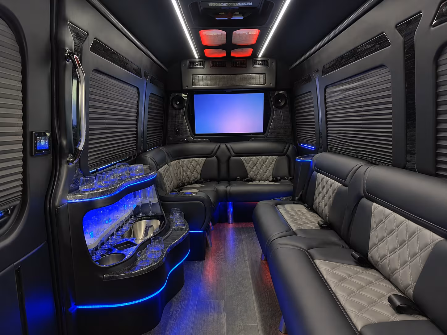 Seattle Airport Shuttle & Transportation party bus interior
