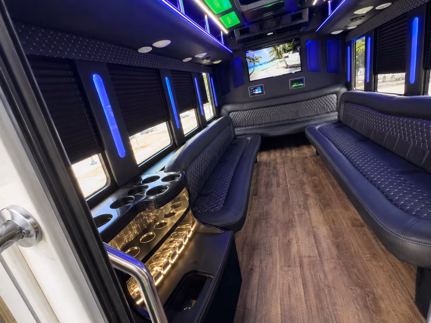 Seattle Birthday, Sweet 16, & Quinceañera Transportation party bus exterior