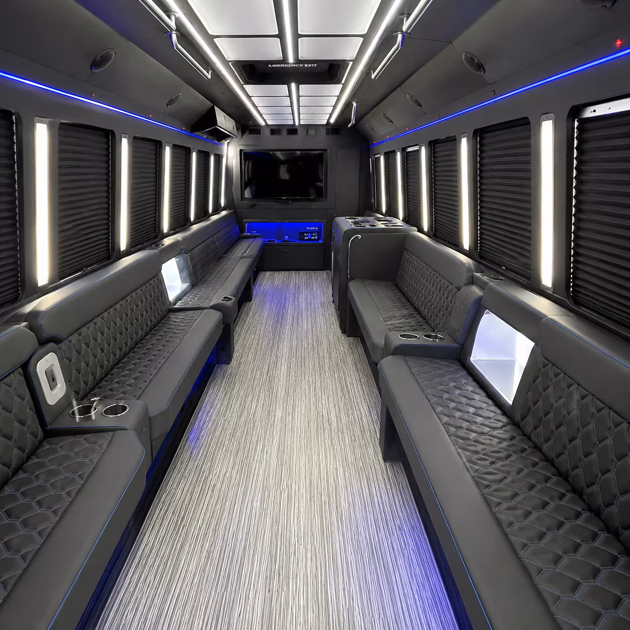 Seattle Wedding Transportation party bus interior