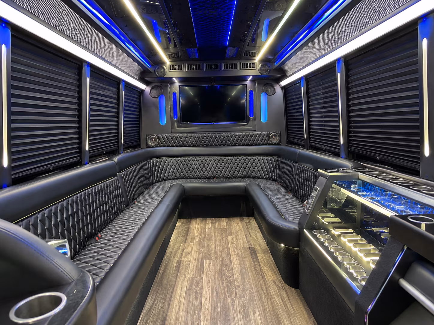 Seattle Wedding Transportation party bus interior
